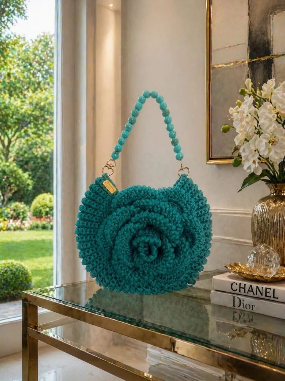 Bolsas de tela e  malha de croche. - Foto 4