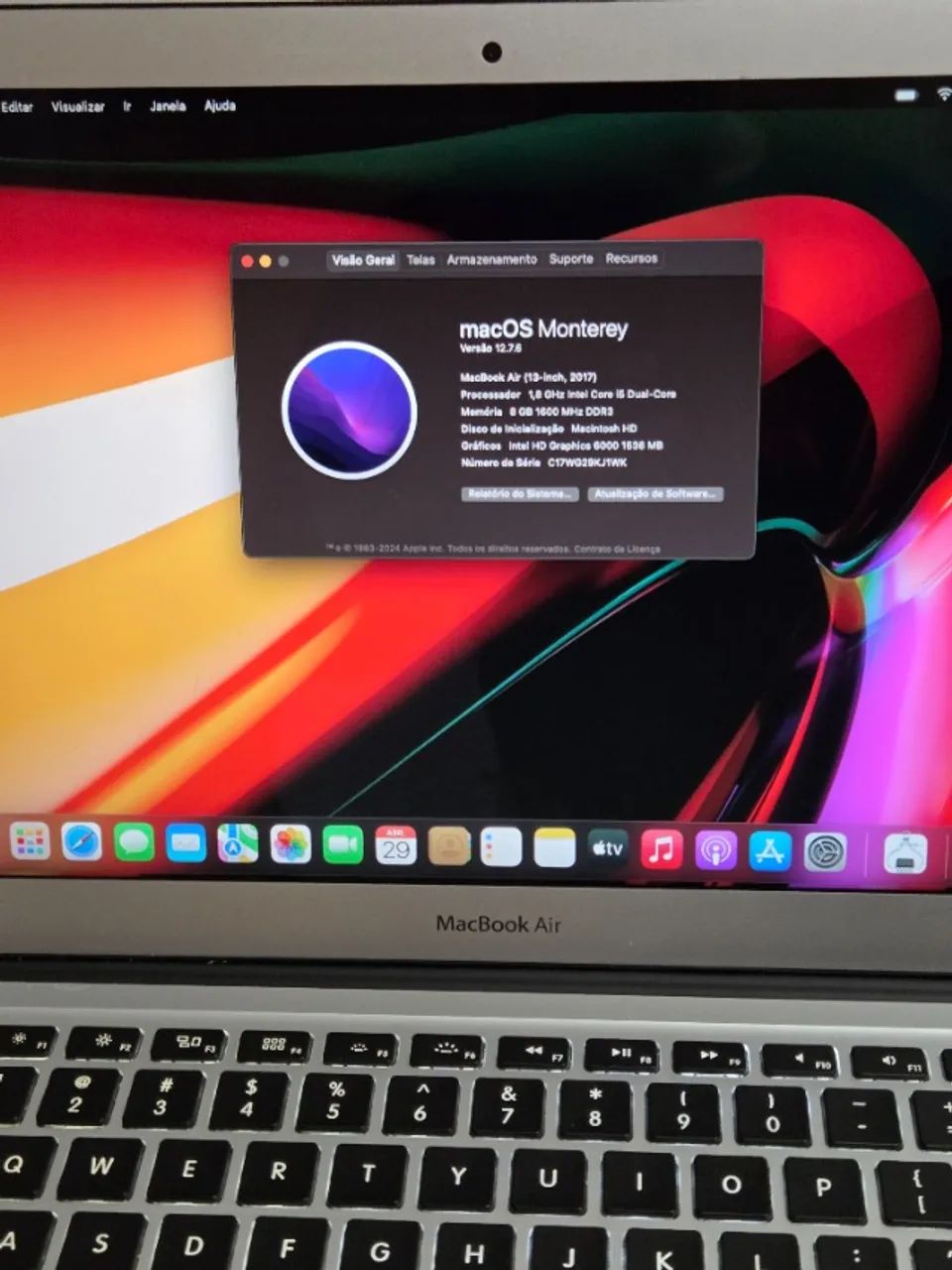 MacBook Air 13 2017 - Intel Core i5 - 8GB RAM - SSD 128GB
