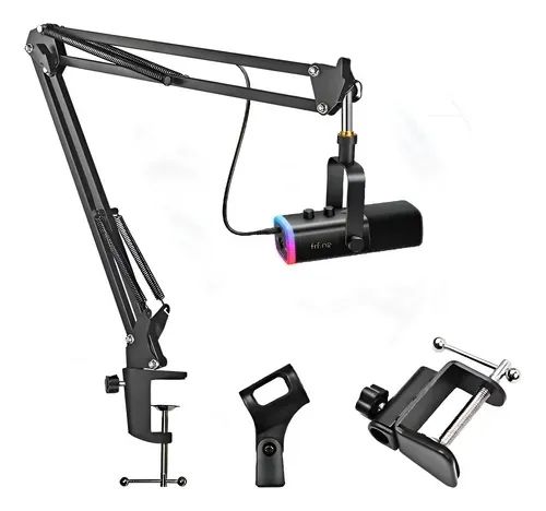 FIFINE-Kit de Microfone XLR Dinâmico Gaming USB Mic Set, RGB, para PC, PS5 - Foto 2