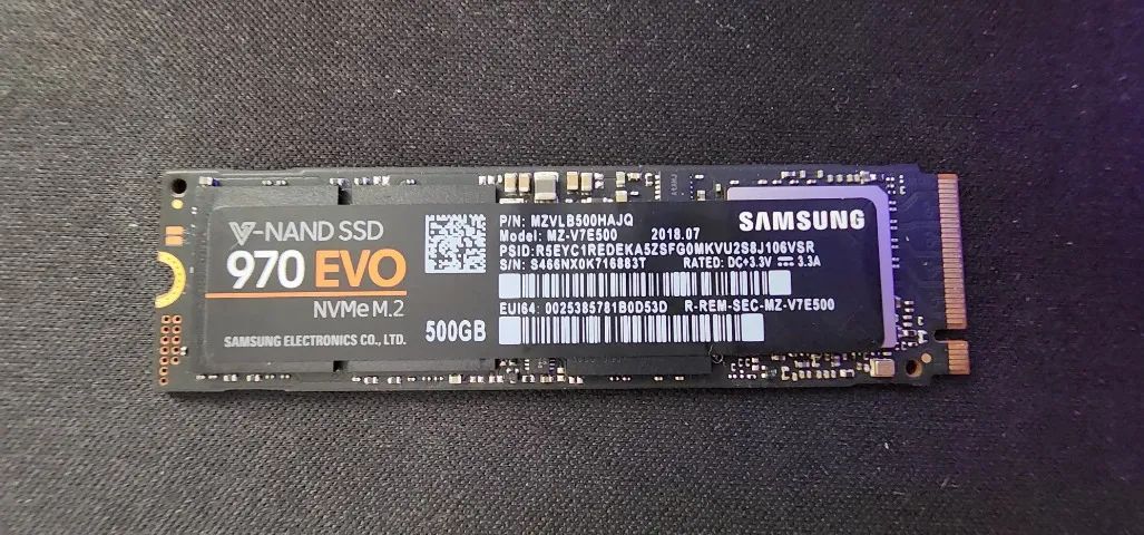 SSD Samsung 970 EVO NVMe 500 GB - Original - Armazenamento