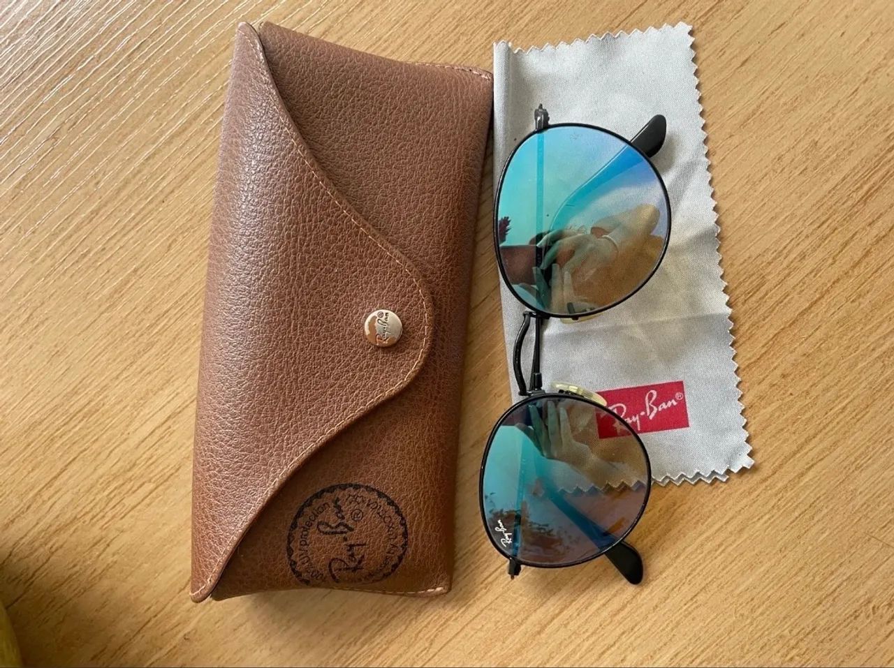 óculos de sol rayban round metal