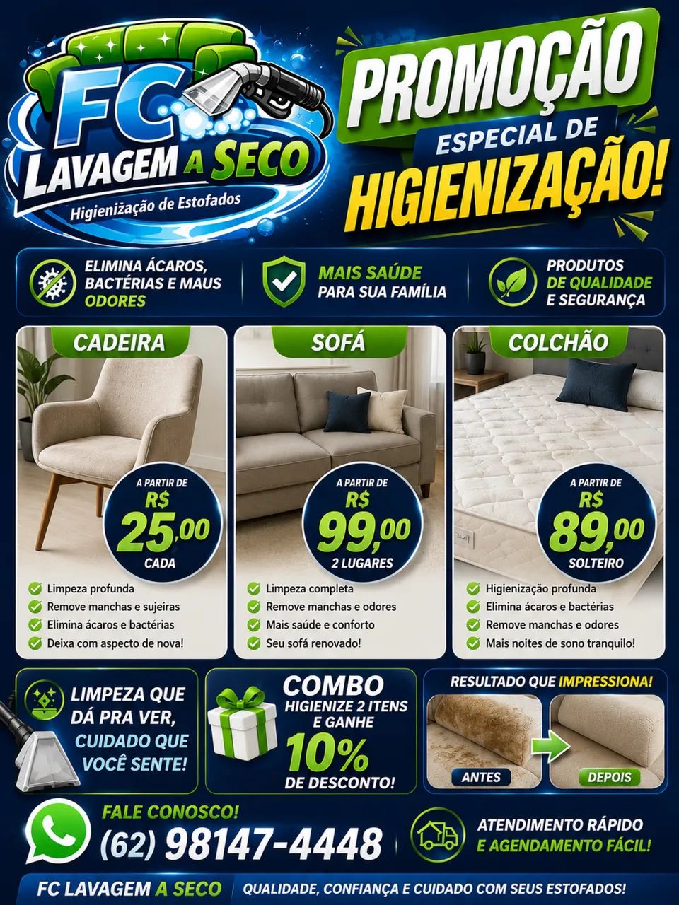 Higienização e impermeabilização