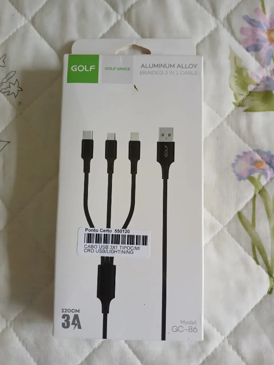 Cabo USB 3 em 1 - Marca Golf