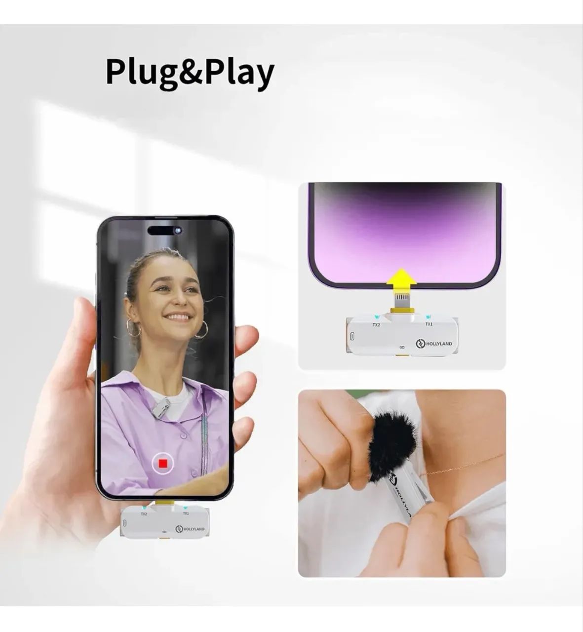 Microfone Sem Fio Hollyland Lark C1 Duo - 2 Pessoas + Case e Som Profissional - Foto 3