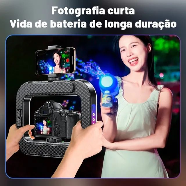 Ring Light Profissional RGB com Tripé e Controle Bluetooth para Celular - Foto 4