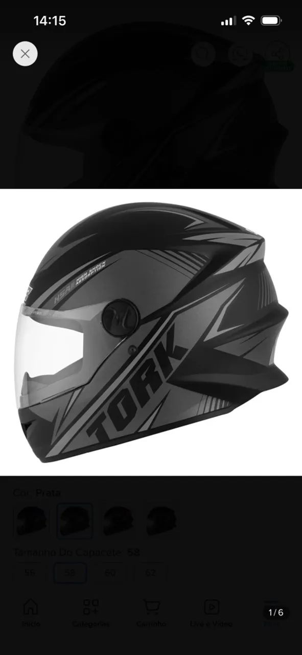 Vendo Capacete -  R$= 150,00 - Foto 3
