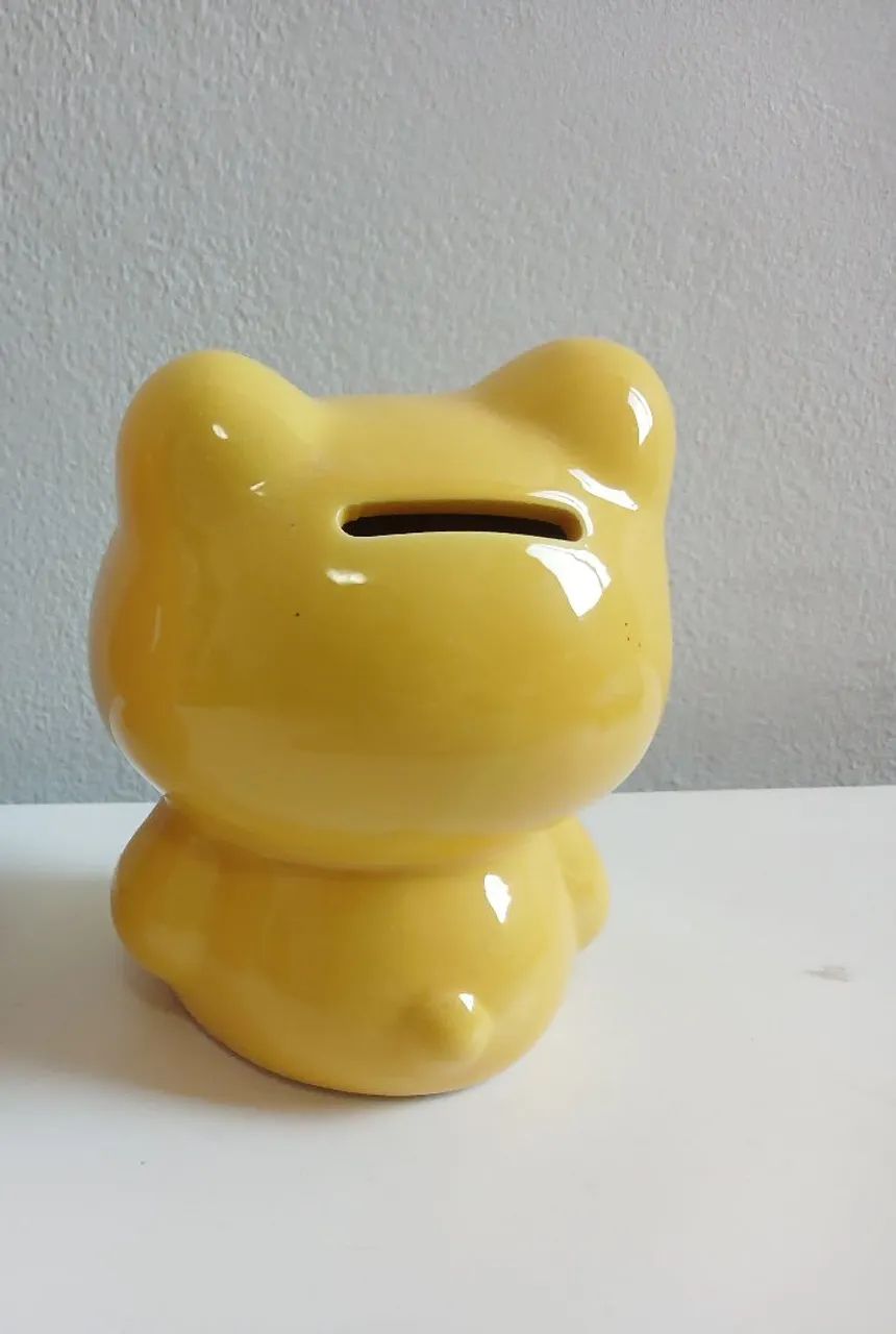 Cofrinhos porcelana ursinho - amarelo e marrom - Foto 2