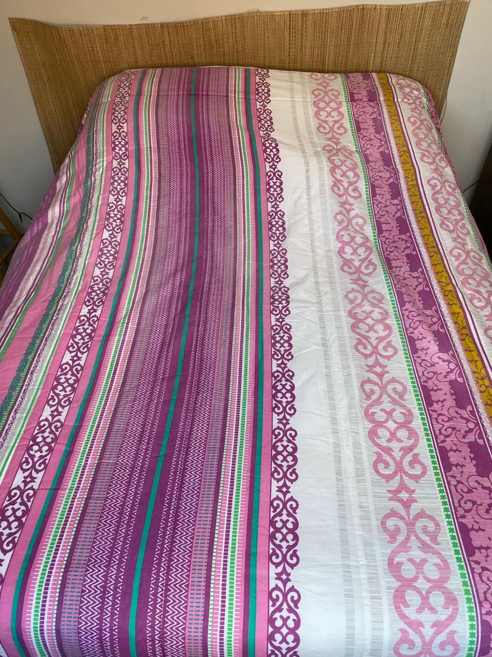 Edredom Casal Estampado Rosa e Roxo