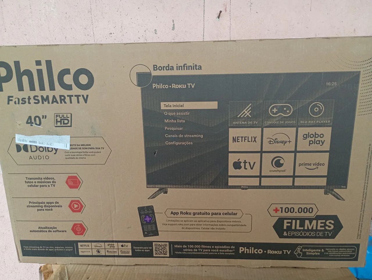 Smart tv 40 polegadas PHILCO roku 