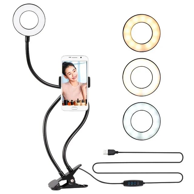 Ring Light Iluminador Led Anel Mesa Regulavel Celular - Foto 2