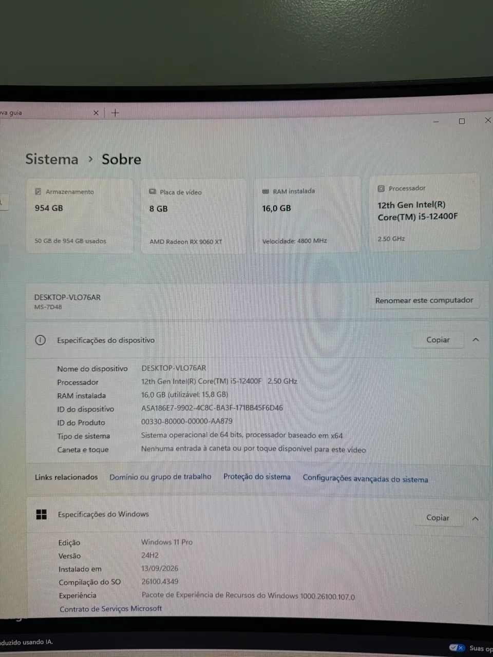 PC Gamer DDR5 RX9060XT - Foto 2