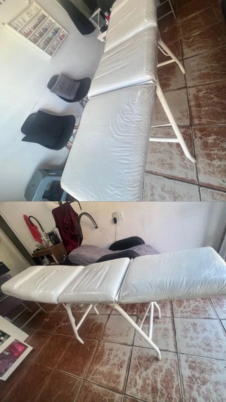 Maca 3 posições Reclinavel p/estética Branca