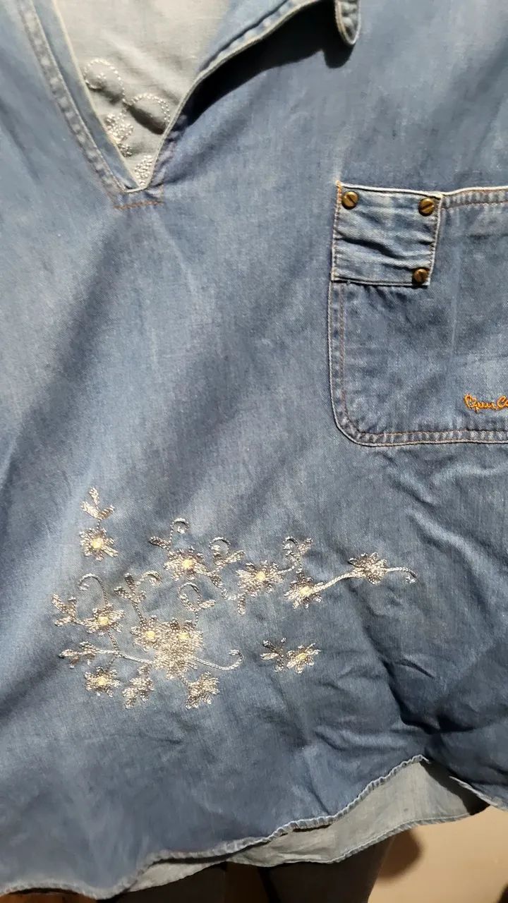 Blusa  jeans Pierre cardin vintage g - Foto 5