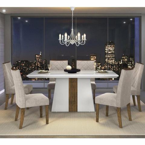 Mesa Samara Na Laka Com 6 Cadeiras 100% MDF