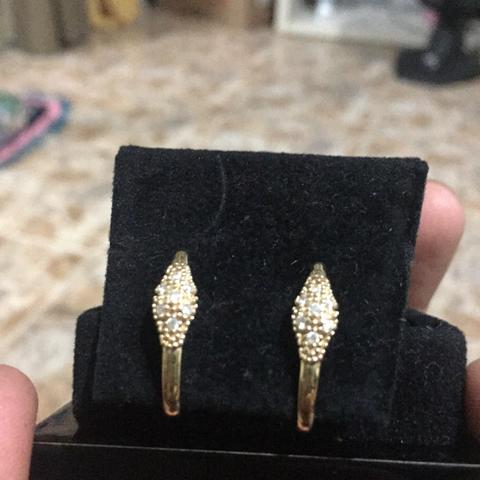 Brinco de ouro 18k 750 14 pedras de brilhante - Foto 4