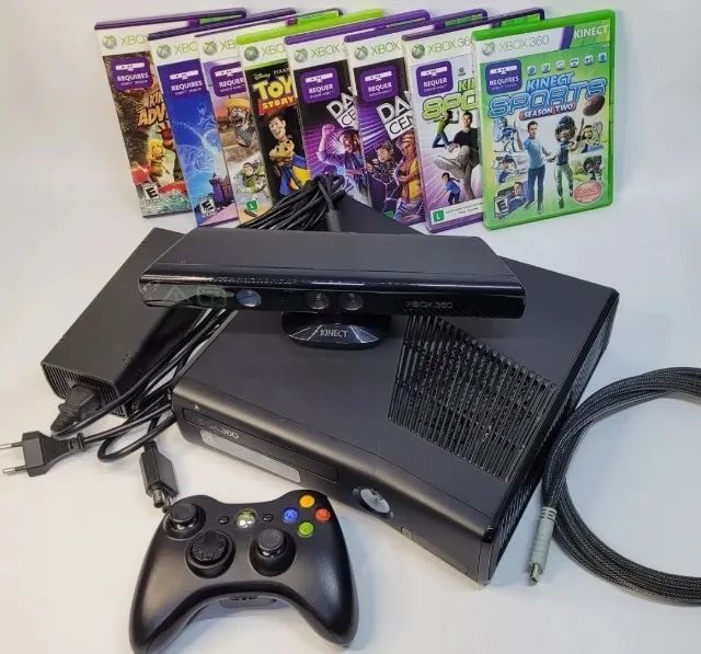 Console Xbox 360 Slim 4gb + Kinect E 1 Jogo