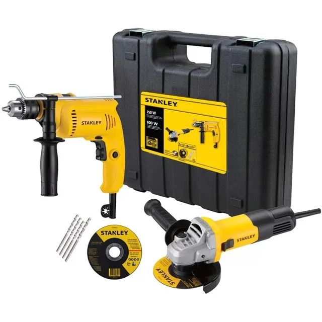 Kit Furadeira 1/2" 600W + Esmerilhadeira 4.1/2" 750W Stanley Oferta Por Tempo Limitado - Foto 4