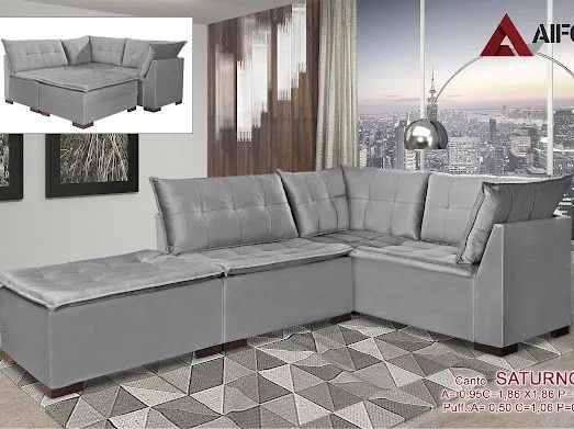 Sala escritório sofá de canto com puff  - Foto 5