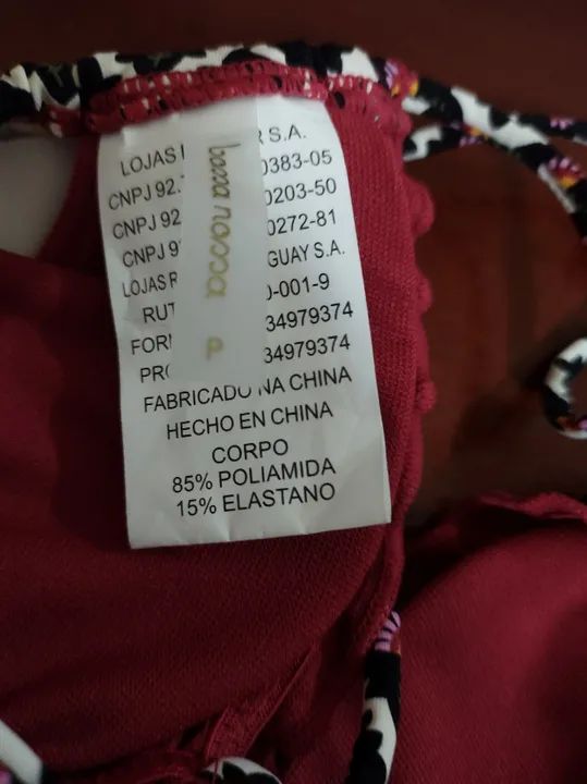 Conjunto de biquíni preto e vermelho com bojo  - Foto 5