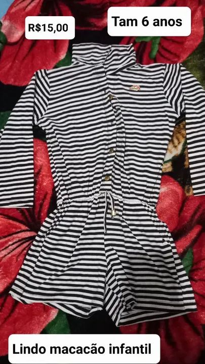 Vestido Infantil Minnie Vermelho e Branco, Macacão - Tamanho 8 Anos - Foto 4