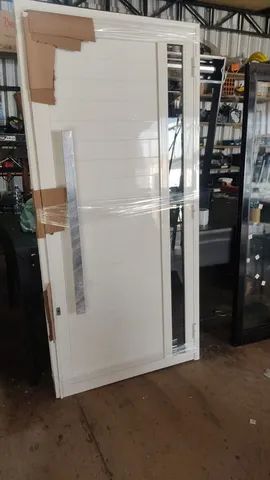 Porta de entrada alumínio lambril, linha suprema 25, dobradiça e pivotante  - Foto 4