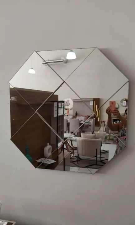 Espelho sextavado 3 D