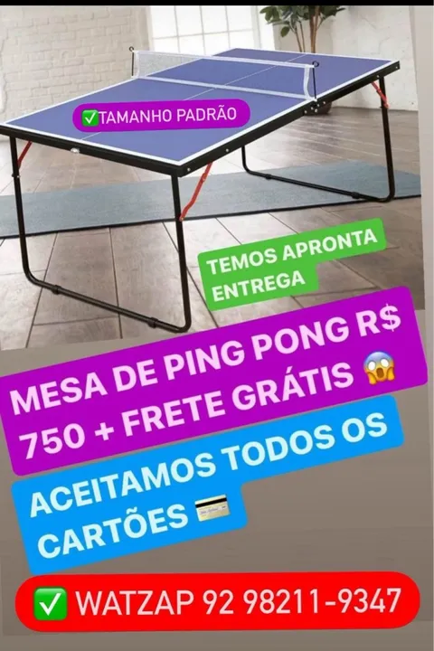 MESA DE PING PONG FABRICANTE APARTIR R$ 750