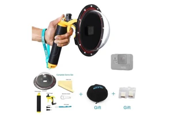 Dome Telesim 6 Pol p/ Gopro Hero 5/6/7 Bastão Flutuante Gatilho Disparador. Novo - Foto 2