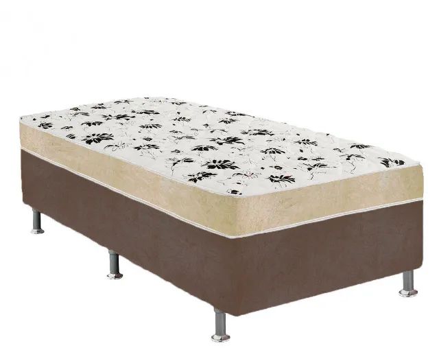 Cama Box Suede Preto + Colchão Mola Ensacada Acoplado Solteiro 88x188x41 - Foto 2