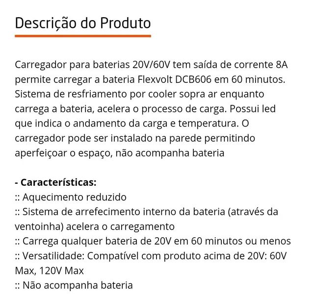 Carregador Rápido com Cooler 20V/60V LI-ION - DEWALT-DCB118 - Foto 3
