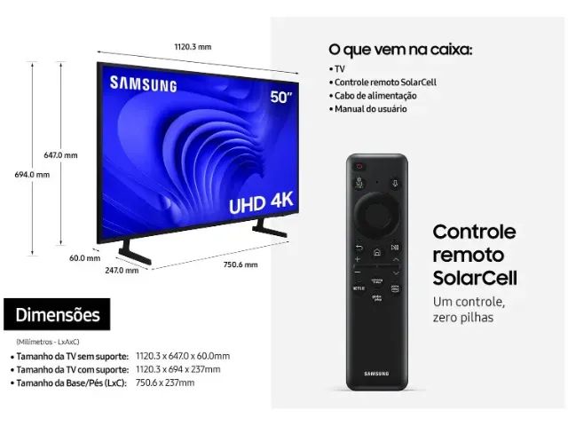 Smart TV 50? 4K UHD LED Samsung (produto novo/ lacrado / com garantia de fabrica) - Foto 3