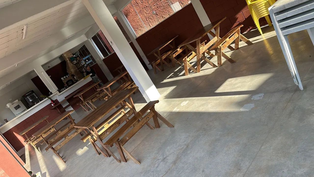 Conjunto de mesas e bancos para restaurante - Foto 6