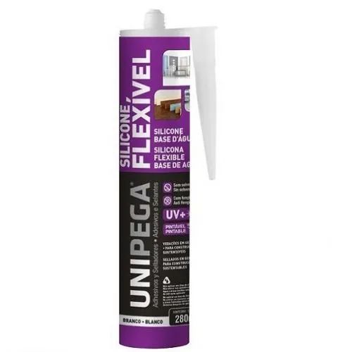Selante Flexível de Uso Geral a Base D. Agua Branco 280ml - Unipega