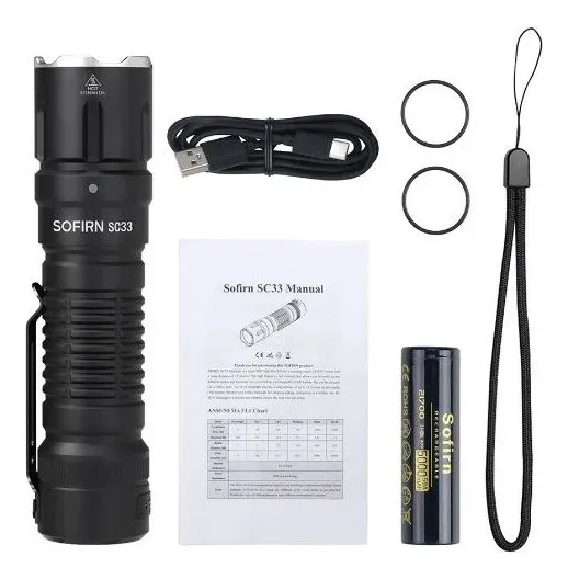 Nova! Lanterna Tática EDC Sofirn SC33 5200 Lúmens