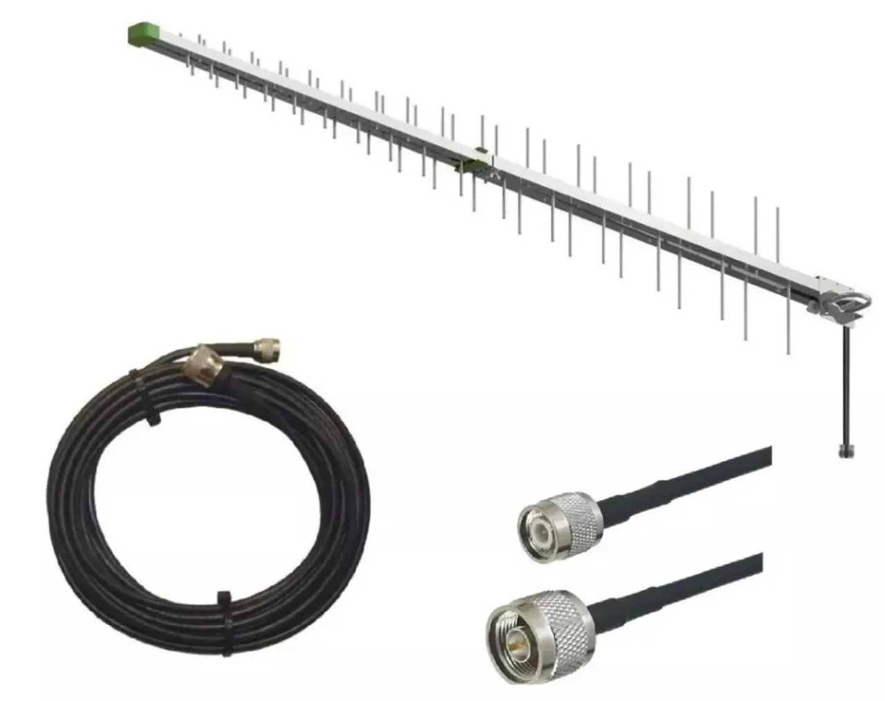 Antena para TV Digital VHF/UHF com Cabo Coaxial 10 Metros - Sinal Forte e Claro