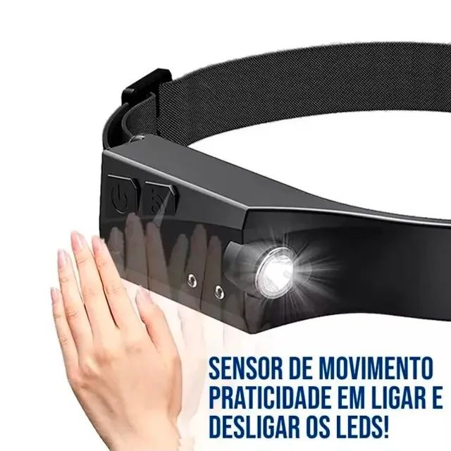 Lanterna Led Cabeça Com Sensor de Movimento Recarregável USB - Foto 4
