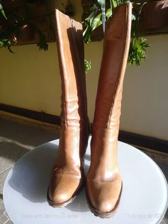 Bota de couro Legítimo Cano longo - Foto 6