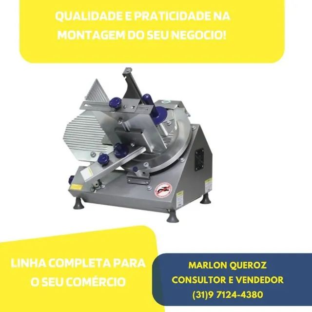 Cortador de Frios Automático Gural Inox Bivolt Novo