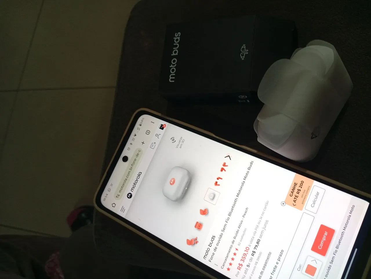 Fone de ouvido Motorola Moto Buds - Bluetooth com Cancelamento de Ruído