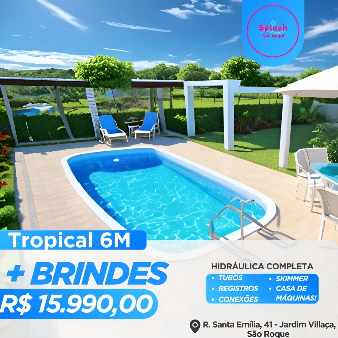 Venda de piscinas de fibra