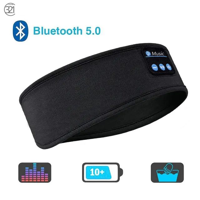 Fone Ouvido Bluetooth Faixa Cabeça Bandana Esportes Preto - Foto 5