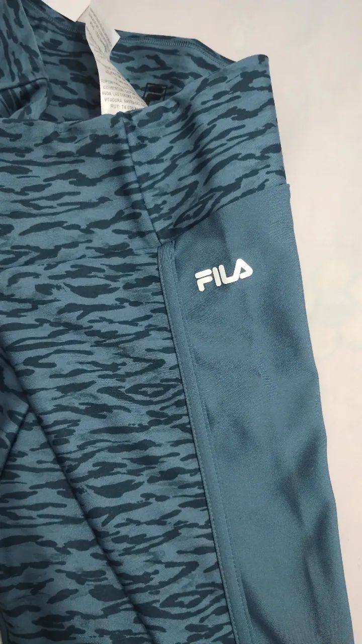 Calça Legging Feminina Fila Line - Azul Estampado - Tamanho M (NOVO) - Foto 5