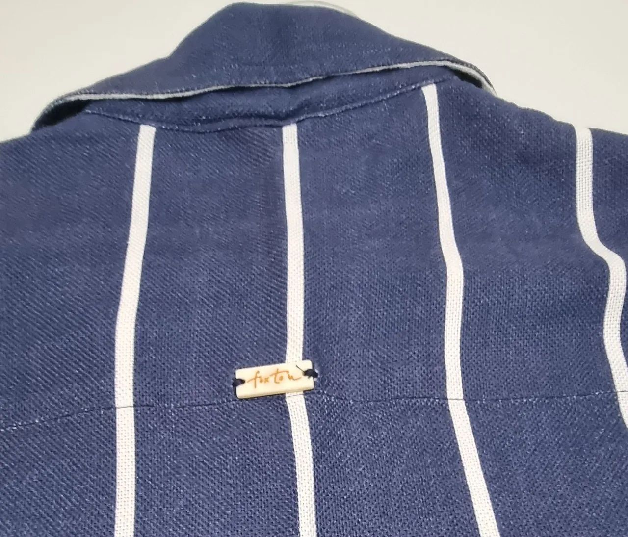 Camisa Foxton azul com listras brancas P - Foto 5