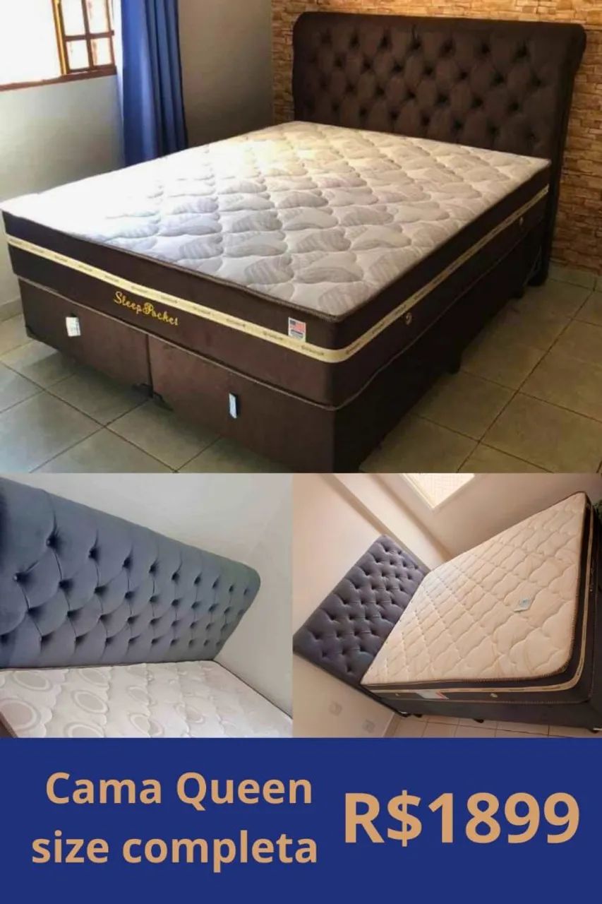 Cama sleep pocket tamanho plus size várias opções de cabeceira