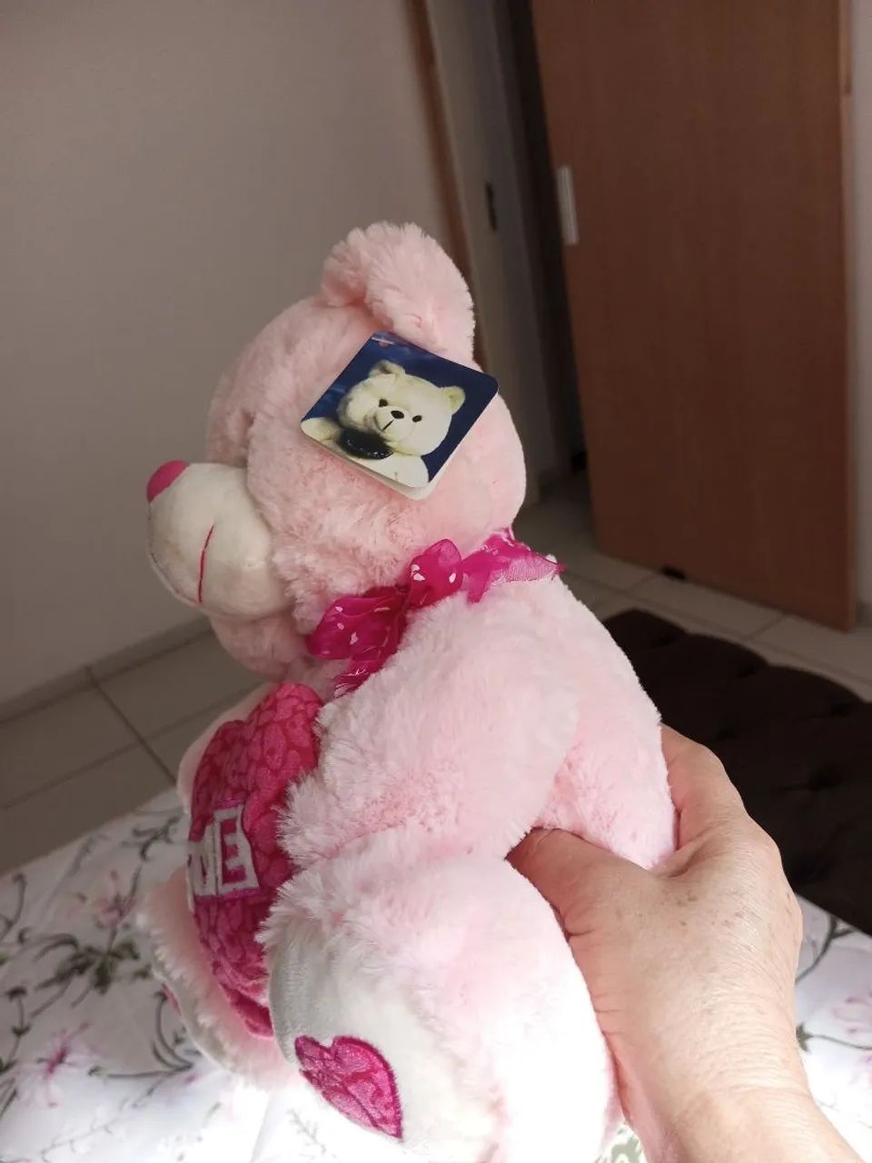 Ursinho Pelúcia Rosa bb - Foto 5