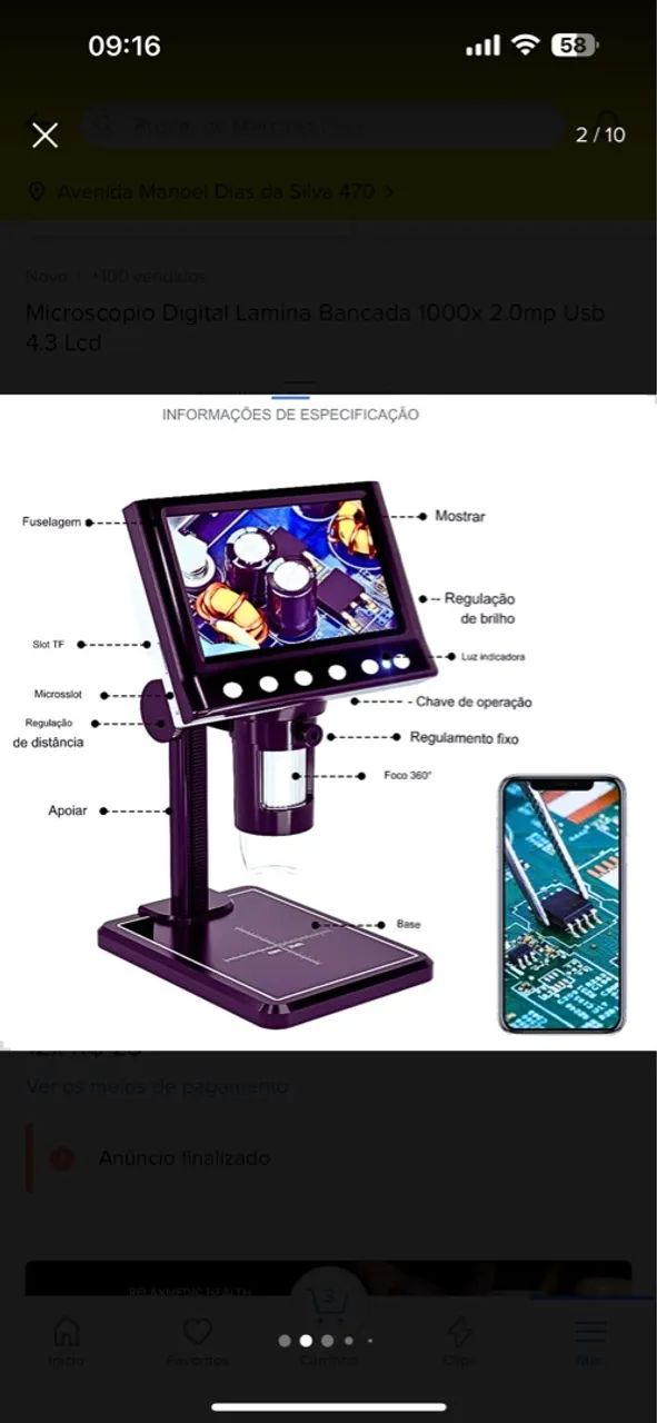 Microscópio digital  - Foto 4