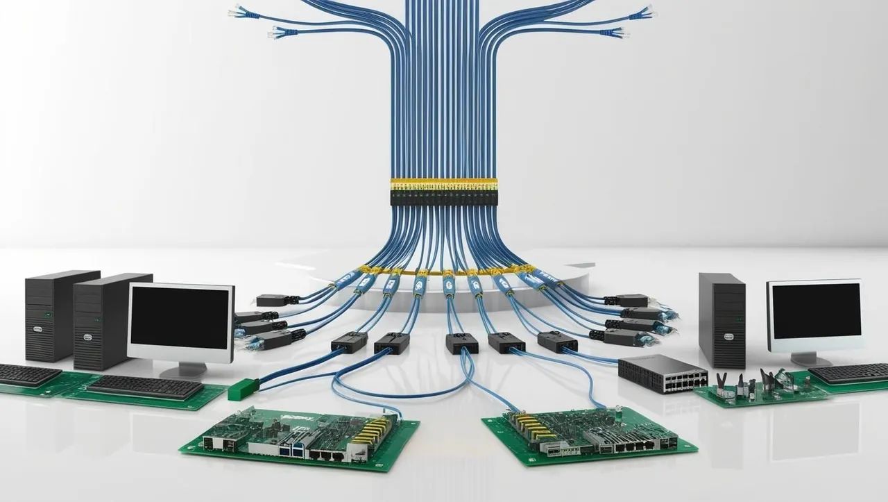 Rede para computadores e câmeras IP