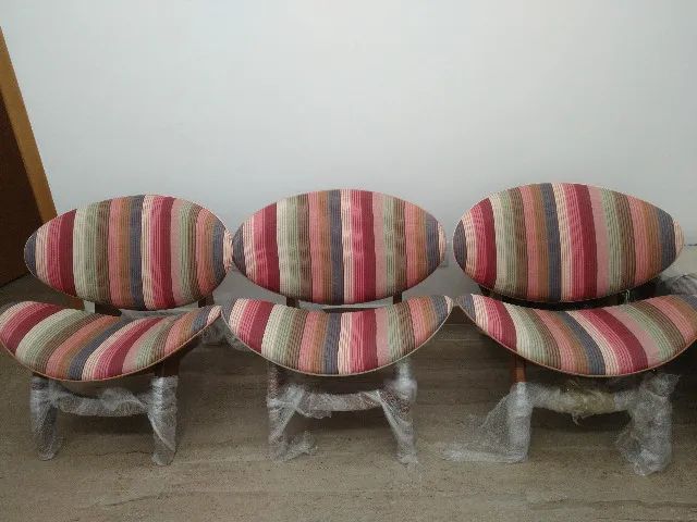 KIT com 3 Poltronas Decorativas Miller Pérola Imbuia - Foto 5