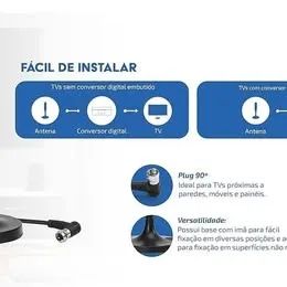 Antena Multi Interna Hdtv 5M Base com Ima Plug 90 Graus Cabo 5M Pix - Foto 4