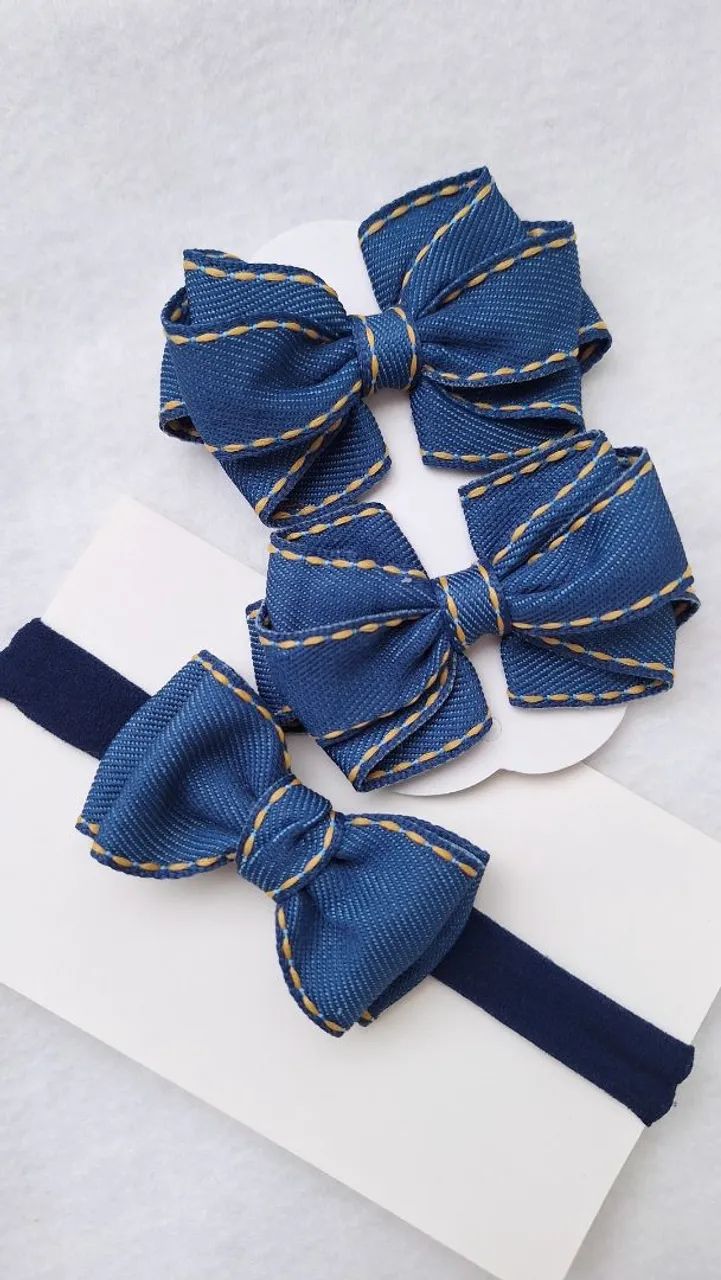 Laços Jeans para Cabelo - Lindos e Charmosos!